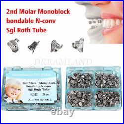 1-10 pack Dental Orthodontic Buccal Tubes 2nd Molar Tube Roth MBT 022 Bond OEM