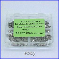 1-100 Boxes Dental Orthodontic Monoblock n-conv single buccal tube roth 0.022