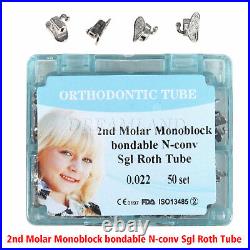 10 Boxes Dental Orthodontic Monoblock Buccal Tubes 022 2nd Molar Roth Tube PAP