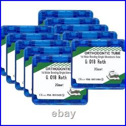 10×Dental Orthodontic Bonding Single Monoblock Buccal Tube Roth. 018 1st Molar