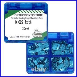 10×Dental Orthodontic Bonding Single Monoblock Buccal Tube Roth. 018 1st Molar