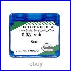 10×Dental Orthodontic Bonding Single Monoblock Buccal Tube Roth. 018 1st Molar