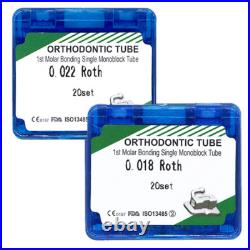 10×Dental Orthodontic Bonding Single Monoblock Buccal Tube Roth. 018 1st Molar