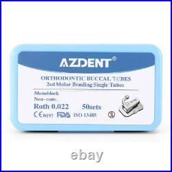 1000pc Dental Ortho Buccal Tube 2st Molar ROTH0.022 Bondable Monoblock Non-Conv