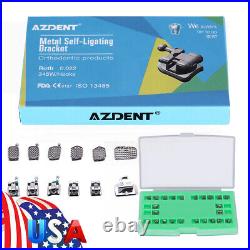 100Packs AZDENT Dental Orthodontic Self-Ligating Brackets Roth 022 &Buccal Tubes