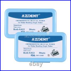 100X Dental Orthodontic Bondable Buccal Tubes 1st Molar Roth 022 MIM Monoblock