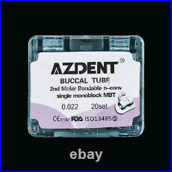 10Box AZDENT Orthodontic Dental Monoblock Buccal Tube 2nd Molar MBT 022 Bonding