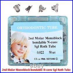 10PACKS Dental Orthodontic Monoblock Buccal Tubes 022 2nd Molar Roth Non-conv