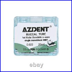 10Packs Dental Buccal Tubes 1st Molar MBT. 022 Monoblock Bondable Non-conv AZDENT