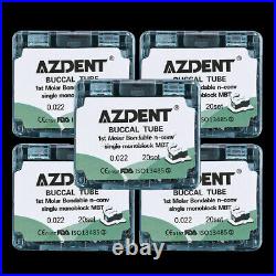 10Packs Dental Buccal Tubes 1st Molar MBT. 022 Monoblock Bondable Non-conv AZDENT