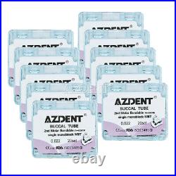 10X (200set) AZDENT Dental Bondable Buccal Tubes 2nd Molor MBT. 022 Monoblock