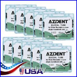 10X(500Set) AZDENT Dental 1st Molar ROTH 022 Bondable Monoblock Buccal Tubes