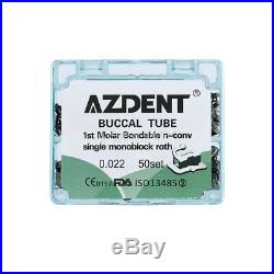 10X (50set)Dental Bondable 1st Molar Roth 0.022 Monoblock Buccal Tubes AZDENT