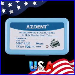 10X AZDENT 1st Molar Bondable Monoblock Non-Conv Single MBT 0.022 Buccal Tube US