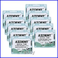 10X AZDENT Dental 1st Molar Roth. 018 Bondable Buccal Tubes Monoblock Inblock