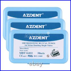 10X AZDENT Dental 1st Molar Sgl MBT. 022 Buccal Tube N-Conv Monoblock Bondable