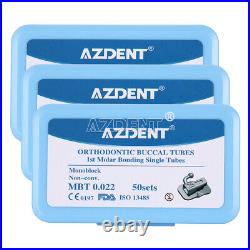 10X AZDENT Dental 1st Molar Sgl MBT. 022 Buccal Tube N-Conv Monoblock Bondable