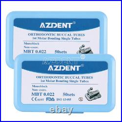 10X AZDENT Dental 1st Molar Sgl MBT. 022 Buccal Tube N-Conv Monoblock Bondable