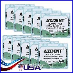 10X AZDENT Dental Buccal Tube Roth 022 1st Molar Bondable Non-Conv Monoblock USA