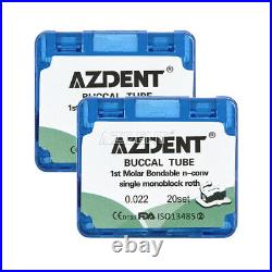 10X AZDENT Dental Monoblock Buccal Tubes Bondable 1st Molar Roth 0.022