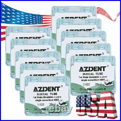 10X AZDENT Dental Ortho Buccal Tubes 1st Molar MBT. 022 Bondable MIM Monoblock