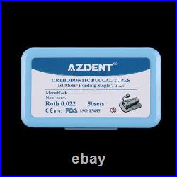 10X AZDENT Dental Orthodontic Monoblock Buccal Tube 1st Molar Roth. 022 Non-Conv