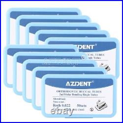 10X AZDENT Dental Orthodontic Monoblock Buccal Tubes Roth 0.022 2nd Molar