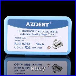 10X AZDENT Dental Orthodontic Monoblock Buccal Tubes Roth 0.022 2nd Molar