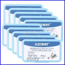 10X AZDENT Tubo bucal de ortodoncia dental Monoblock Roth 022 2do molar N-conv