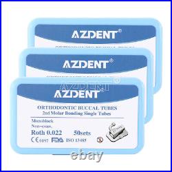 10X AZDENT Tubo bucal de ortodoncia dental Monoblock Roth 022 2do molar N-conv