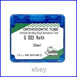 10X Dental Orthodontic Bonding Single Monoblock Buccal Tube Roth. 018 1st Molar