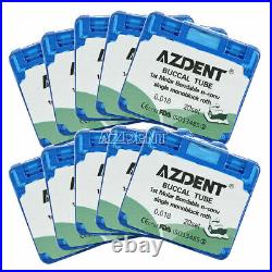 10x AZDENT Dental Orthodontic Buccal Tube 1st Molar Bondable Non-Conv Roth 018