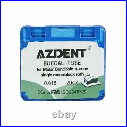 10x AZDENT Dental Orthodontic Buccal Tube 1st Molar Bondable Non-Conv Roth 018