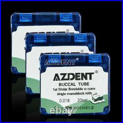 10x AZDENT Dental Orthodontic Buccal Tube 1st Molar Bondable Non-Conv Roth 018