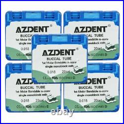 10x AZDENT Dental Orthodontic Buccal Tube 1st Molar Bondable Non-Conv Roth 018