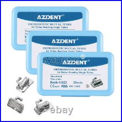 10x Dental Bondable Buccal Tubes 1st Roth 0.022 MIM Monoblock AZDENT