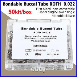 150 Kits Bondable buccal tube 1st Molar Non-Convertible Roth. 022 Monoblock Bx