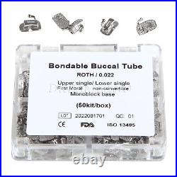 150 Kits Bondable buccal tube 1st Molar Non-Convertible Roth. 022 Monoblock Bx