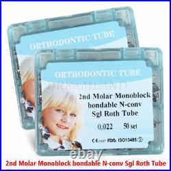 2 PKS Dental Orthodontic Monoblock Buccal Tubes 022 2nd Molar Roth Tube FDA