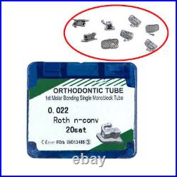 20 sets Dental orthodontic buccal tube monoblock roth/MBT 022/018 80pcs