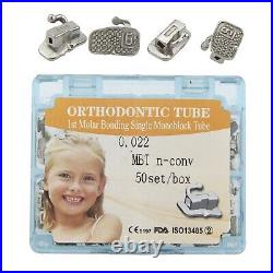 200 Tubo Ortodoncia Orthodontic Buccal Tube Roth MBT 022 1st 2nd Molar Bondable