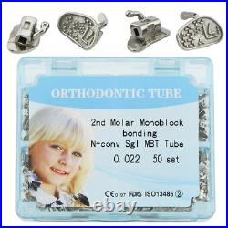 200 pcs Dental Orthodontic Monoblock Buccal Tubes MBT 022 2nd Molar 50 Set
