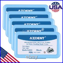 200Pcs AZDENT Dental Orthodontic Monoblock Buccal Tubes 1st Molar Roth 0.022 U/L