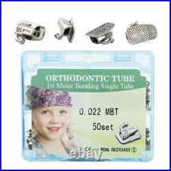 200Pcs Dental Orthodontic Monoblock CON Buccal Tubes Roth MBT 022 1st 2nd Molar