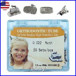200Pcs US Dental Orthodontics Buccal Tubes Monoblock 1st Molar MBT Roth022 UL LL
