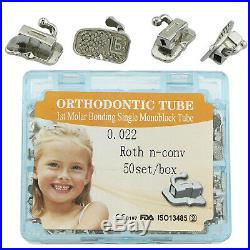 200pcs Dental Orthodontic Buccal Tubes Monoblock MBT ROTH 022 1st 2nd Molar