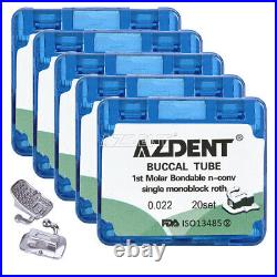 20Box Dental Orthodontic Monoblock Buccal Tube N-Conv Roth 022 1st Molar AZDENT