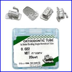 20Kit Orthodontic Buccal Tubes Roth MBT 022 First Second Molar Bonding Monoblock