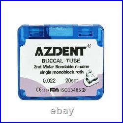 20Sets Dental Ortho Buccal Tube 2nd Molar Monoblock Bondable Roth/MBT. 022 AZDENT
