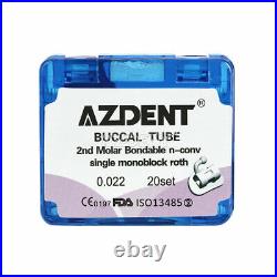 20Sets Dental Orthodontic Buccal Tube Roth 0.022 2nd Molar MIM Monoblock Non-con